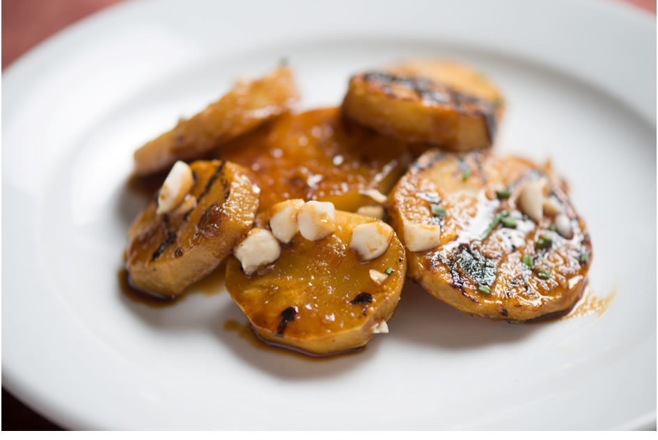 Grilled Sweet Potatoes with Molasses Glaze