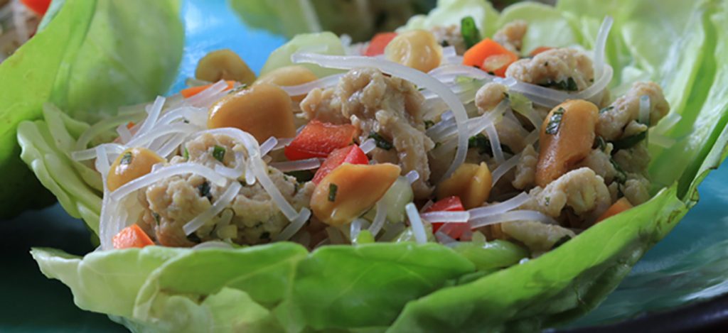 Thai Chicken and Peanut Lettuce Cups