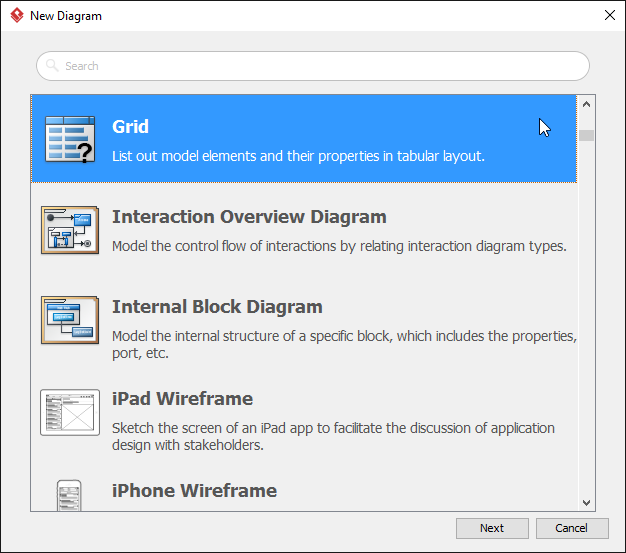 Select grid diagram