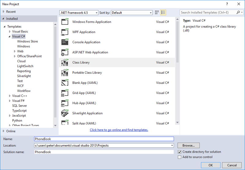 New class library project