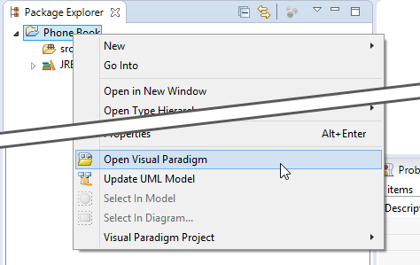 Opening Visual Paradigm from Eclipse