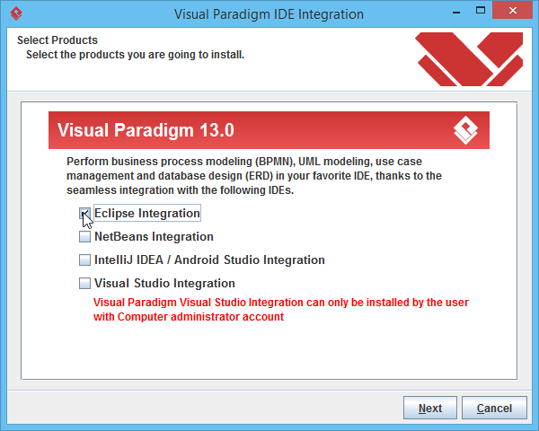 Select Eclipse integration