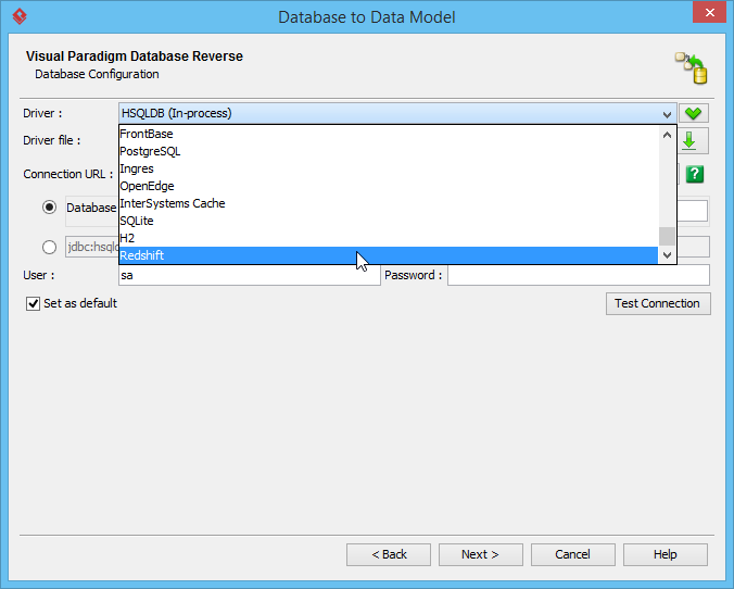 Select Redshift database