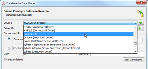 Select oracle database JDBC driver