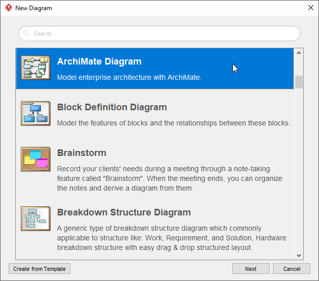 Creating ArchiMate diagram