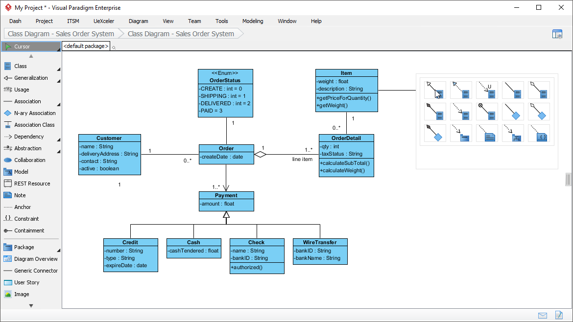 Editing diagram in Visual Paradigm