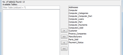 Select all database table to reverse