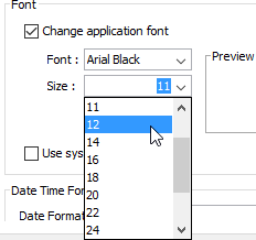 Change font size