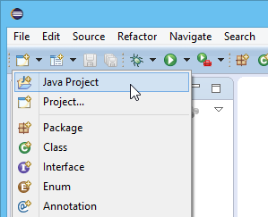 New Java project in Eclipse