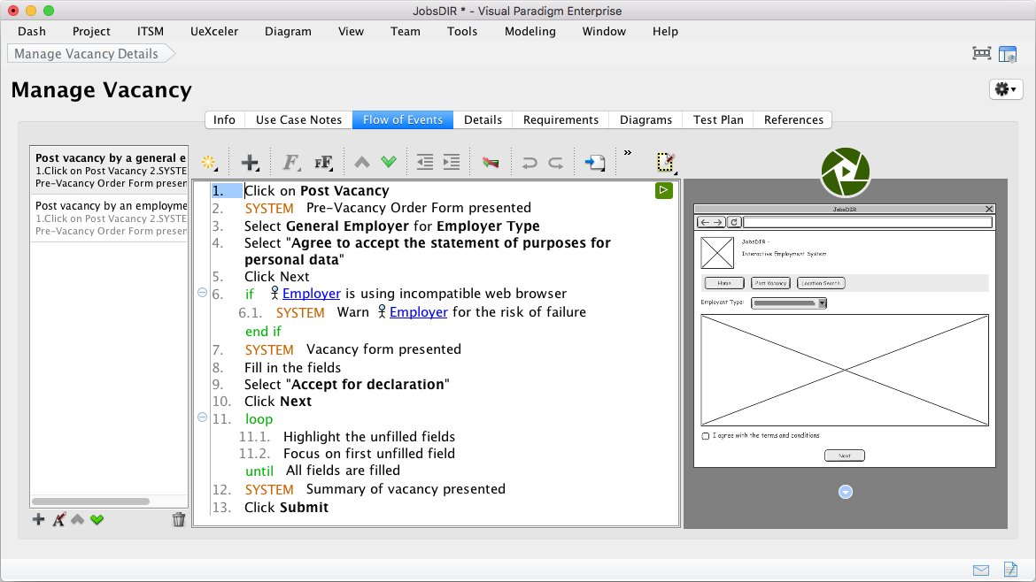 Using Wireframe in Use Case