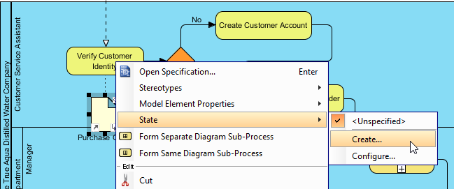 Create data object state