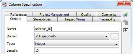 Enter column information