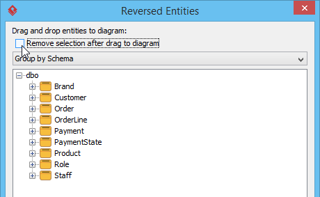 Uncheck remove selection in Reversed Entities window