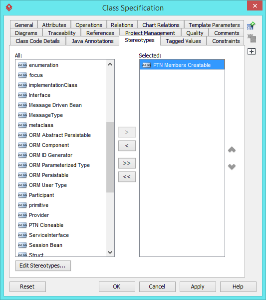 stereotype ptn members creatable