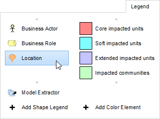 Selecting location from shape legend