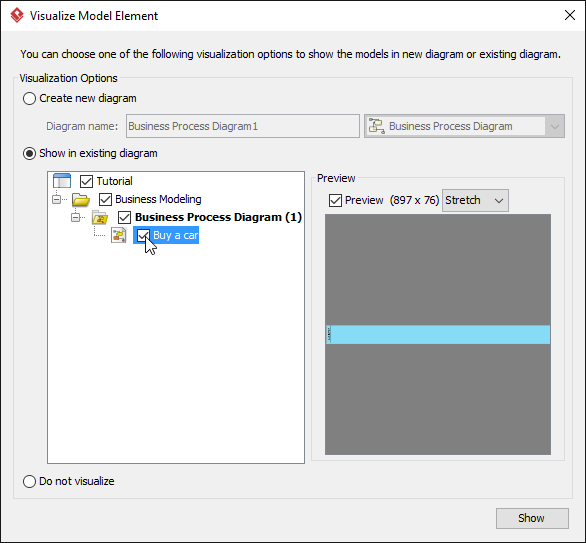 Show in existing diagram