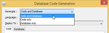 Generate Code and Database