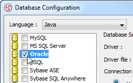 Select Oracle database in ORM