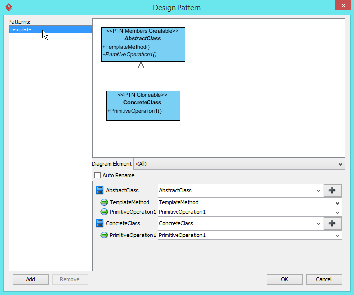 select template pattern