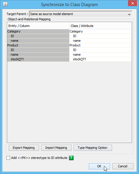 Confirm column mapping