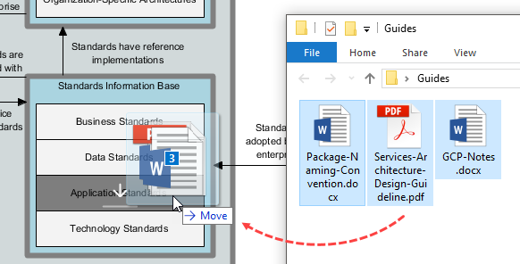 Dragging files into Architecture Repository