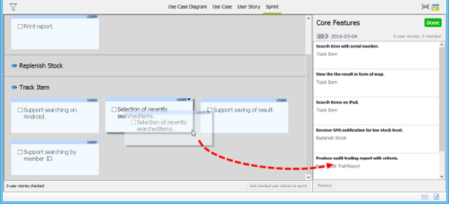 Add user story into sprint