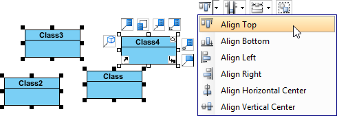 Select Align Top from the drop-down menu