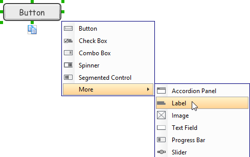 Choosing the wireframe element to be created