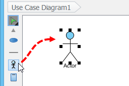 Click an actor on the diagram pane