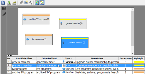 Click candidate object in grid 