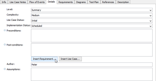 Click Insert Requirement... button