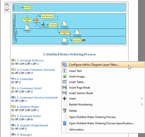 Configure AdHoc diagram layer filters