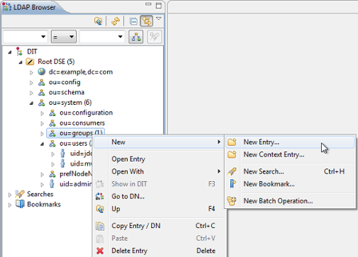 Adding a new entry via LDAP Browser