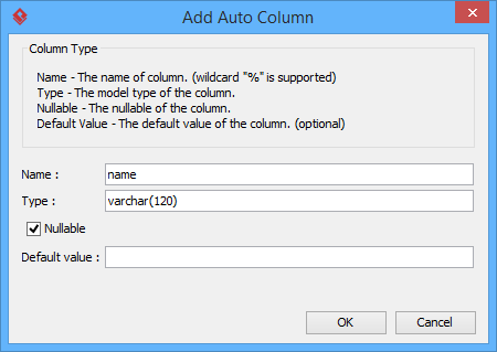 Defining an auto column