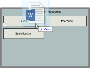 Drag file into a drawer