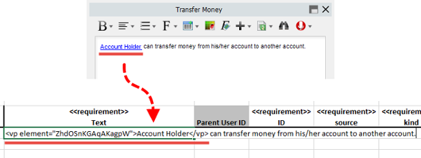 Appearance of element link in Excel