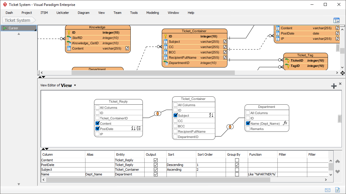 ERD Database View Editor