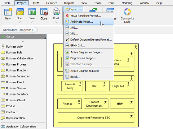 To export ArchiMate model