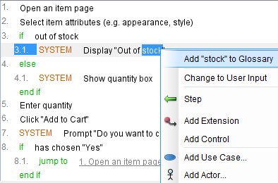 Extract important terms from element description