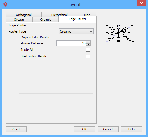 Organic Edge Route Layout setting