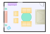 Living room floor plan template