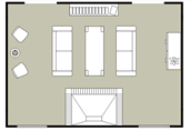 Living room section floor plan template