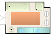 Medium size bathroom layout floor plan template