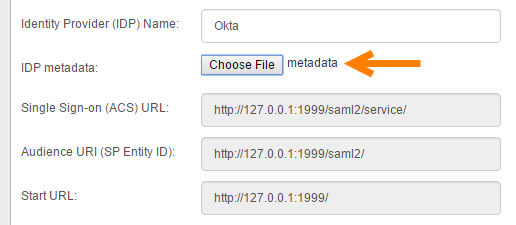 IDP metadata uploaded