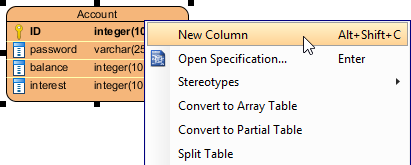 Create a column in entity