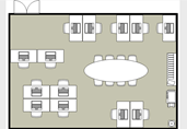 Open work office floor plan template