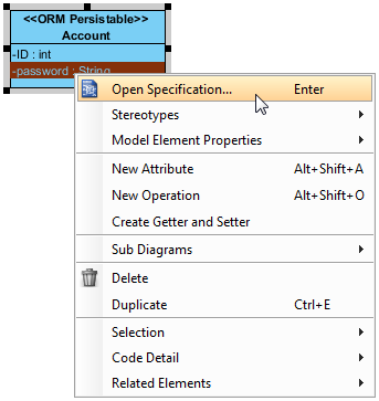 Opening the specification of attribute