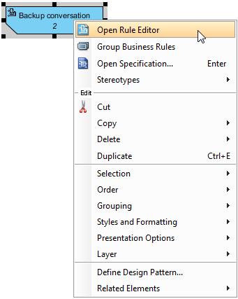 Open the rule editor to define the rule