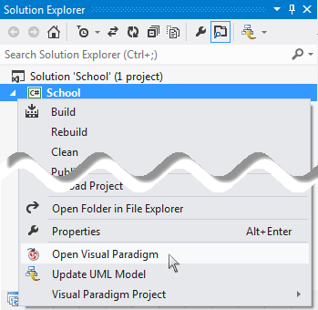 Open Visual Paradigm from Visual Studio project