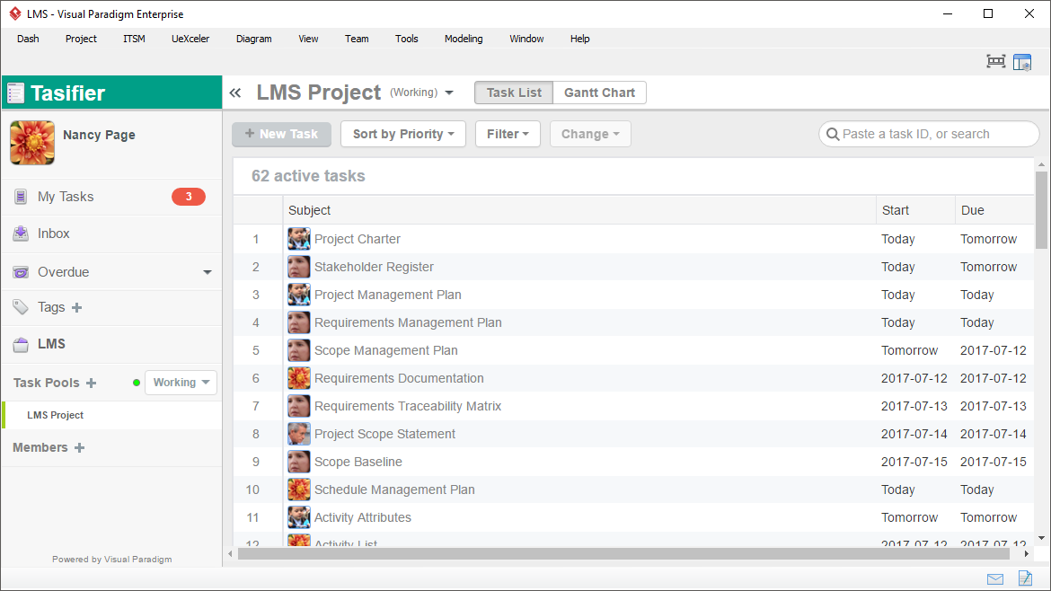 Task Management for Process Activities